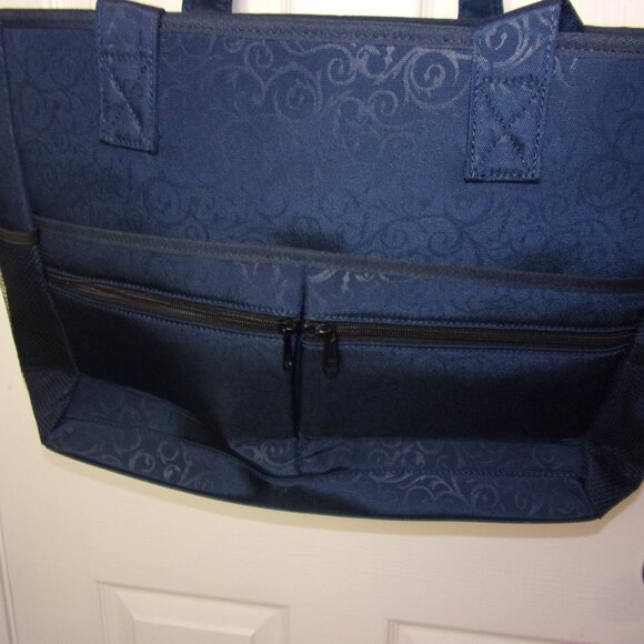 NEW ZERO GRID Trip Travel Extra Large Tote Bag Windsor  Black Brown Indigo - Picture 8 of 16